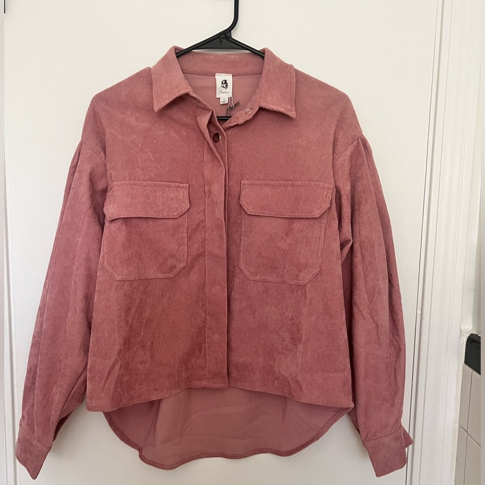 NWT Cord Pink Shacket